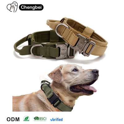 satın al Kişiselleştirilmiş Özel Lüks Tasarımcı Naylon Metal Ağır Görevli Eğitim Pet İpi Büyük Köpek Yaka ve Tasma Taktiksel K9 için Çevrimiçi üretim