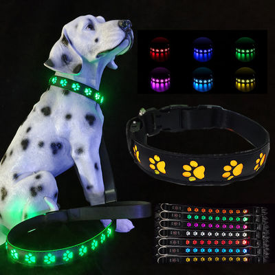 satın al Yeniden şarj edilebilir LED Köpek Kayışı Yürüyüş Gece Işıklandırma Parlak USB Rivet Dekorasyonu Çevrimiçi üretim