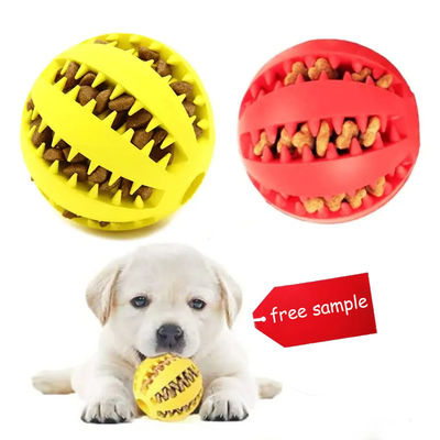 satın al Kırmızı kauçuk interaktif evcil hayvan topları evcil hayvan çiğnemek oyuncakları 6cm 7cm kırılmaz köpek topu Çevrimiçi üretim