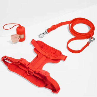 Neopren tasma tasma kombinasyonu ayarlanabilir yumuşak PVC kırmızı tasma ve tasma