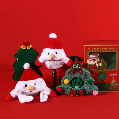 Evcil hayvan şapkası Noel Baba başlık karton Noel ağacı tasarımı kedi aksesuarları Sezon