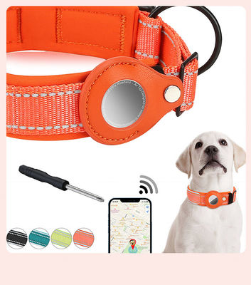 Turuncu Mavi GPS Hava Etiketi Köpek Yaka Naylon Kediler Yaka Düzenlenebilir Özel Logo