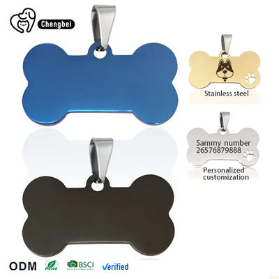 2cm-6cm SS köpek etiketi siyah mavi