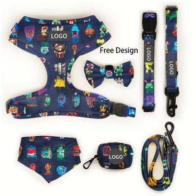 Özel Logo Yazdırma Deseni Bowknot Dekorasyonu ve Su geçirmez Tasarımı ile Kişiselleştirilmiş Evcil Evcillik Harness Seti