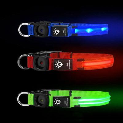 LED Köpek Yakası Su geçirmez Orta Büyük Köpekler AirTag Sahibi Flaş Işık Yapılandırılmış Logo Tasarımı