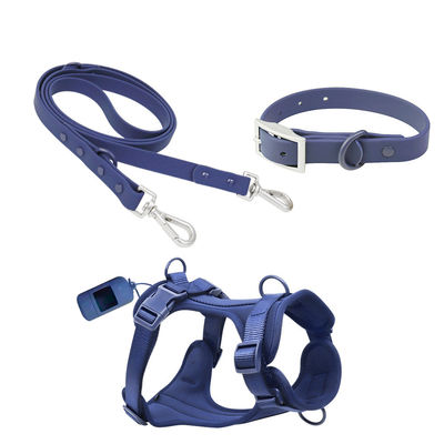 Dekorasyon Özel Logo Su geçirmez Yumuşak PVC Köpek Yaka ve Tasma Harness Set
