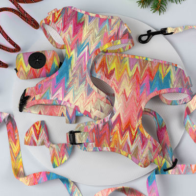 Neopren Custom Color Dog Harness Sets with Luxury Designers Metal Buckle Leash and Collar (Lüks Tasarımcılar Metal Bağırsağı Kayış ve Yaka)