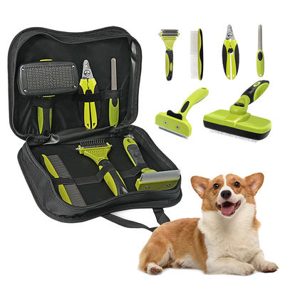 Özel köpek fırçası seti evcil hayvan temizlik seti 6 in 1 evcil hayvan bakım aracı