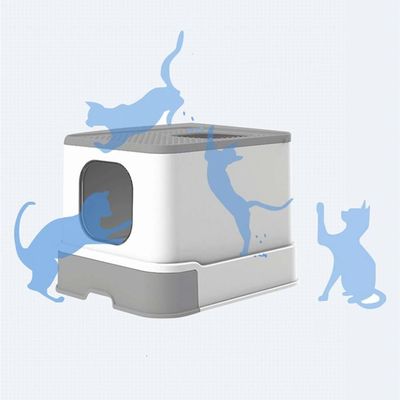 Beyaz 600X500mm kendi kendine temizlenen çöp kutusu OEM Otomatik kedi çöp kutusu