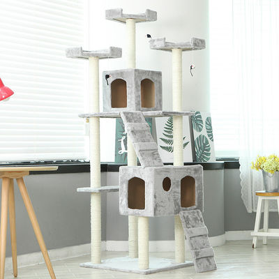 OEM ODM Beyaz Kedi Çizik Çıkış Plüş Kedi Çizik Ağaç Evi