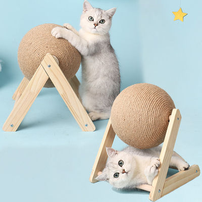 Kedi Çizik Topu Oyuncak Uygun Eğitim Sisal İp Tahta Kırma Ayak Dolu Evcil hayvan