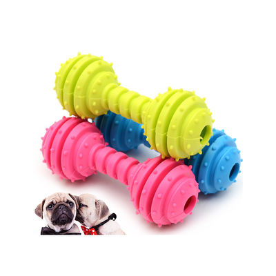 Renkli Kemik Şekli TPR Evcil Köpek Oyuncağı Tüm Mevsimler İçin Uygun Barbell Köpek Çiğneme Oyuncağı