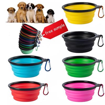 Silikon Katlanabilir Evcil Hayvan Besleyici Kabukları Köpekler Kediler Küçük Hayvanlar Yuvarlak Taşınabilir Su