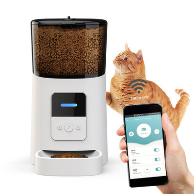 Plastik akıllı evcil hayvan besleyici 600ml Otomatik kedi besleyici Wifi 110V-240V